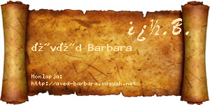Ávéd Barbara névjegykártya