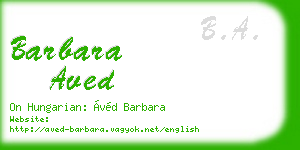 barbara aved business card