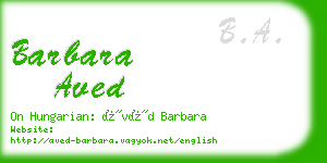 barbara aved business card